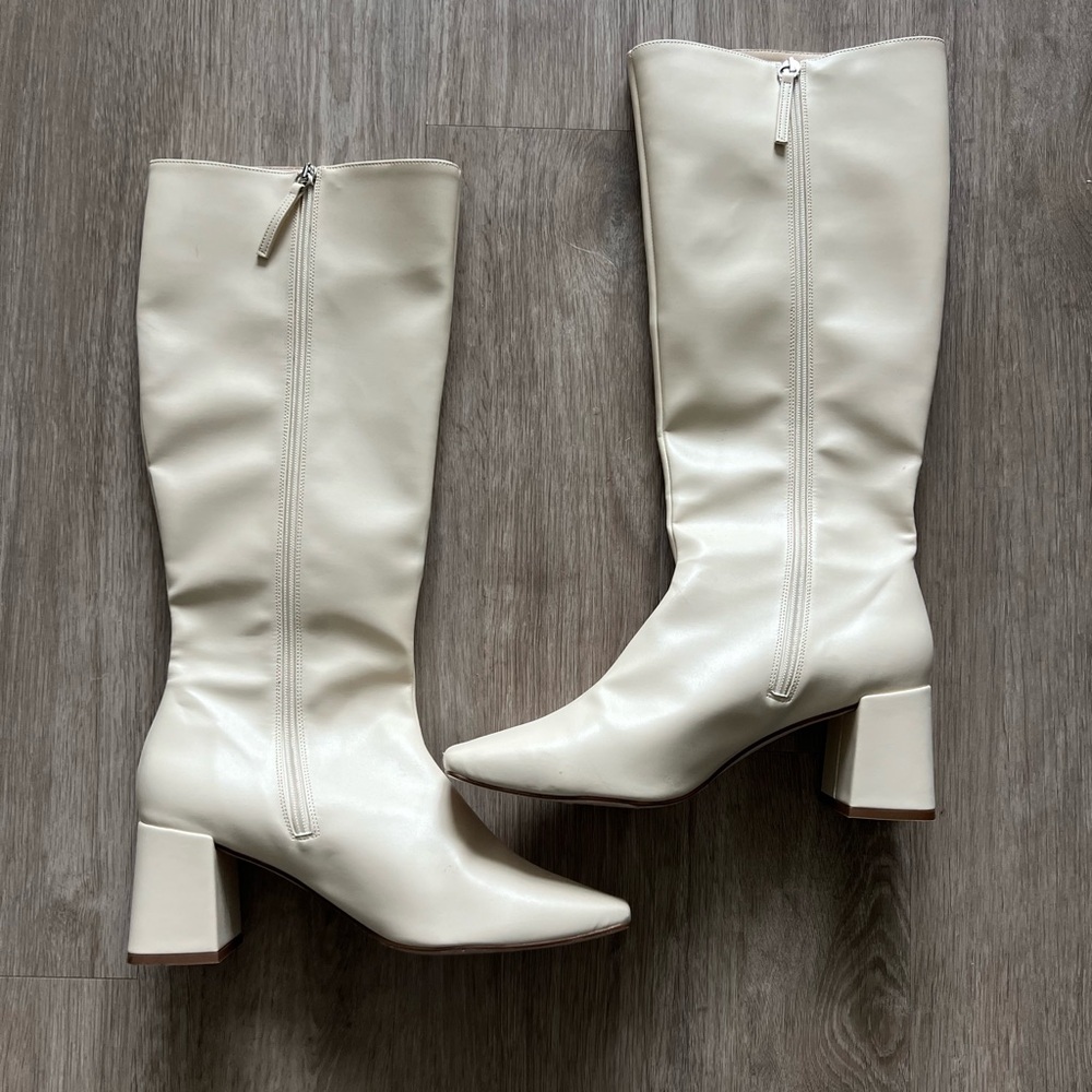 Alohas Off White Knee High Boot